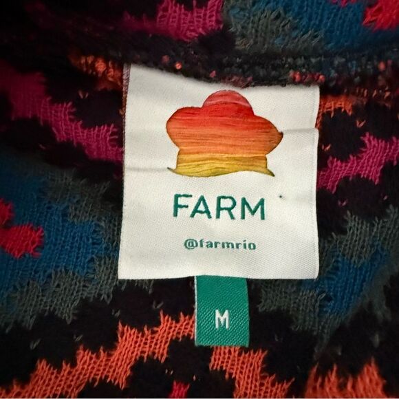 Farm Rio Rauti Multicolored Turtleneck Sweater with Beaded Fringe Size M - Picture 8 of 11